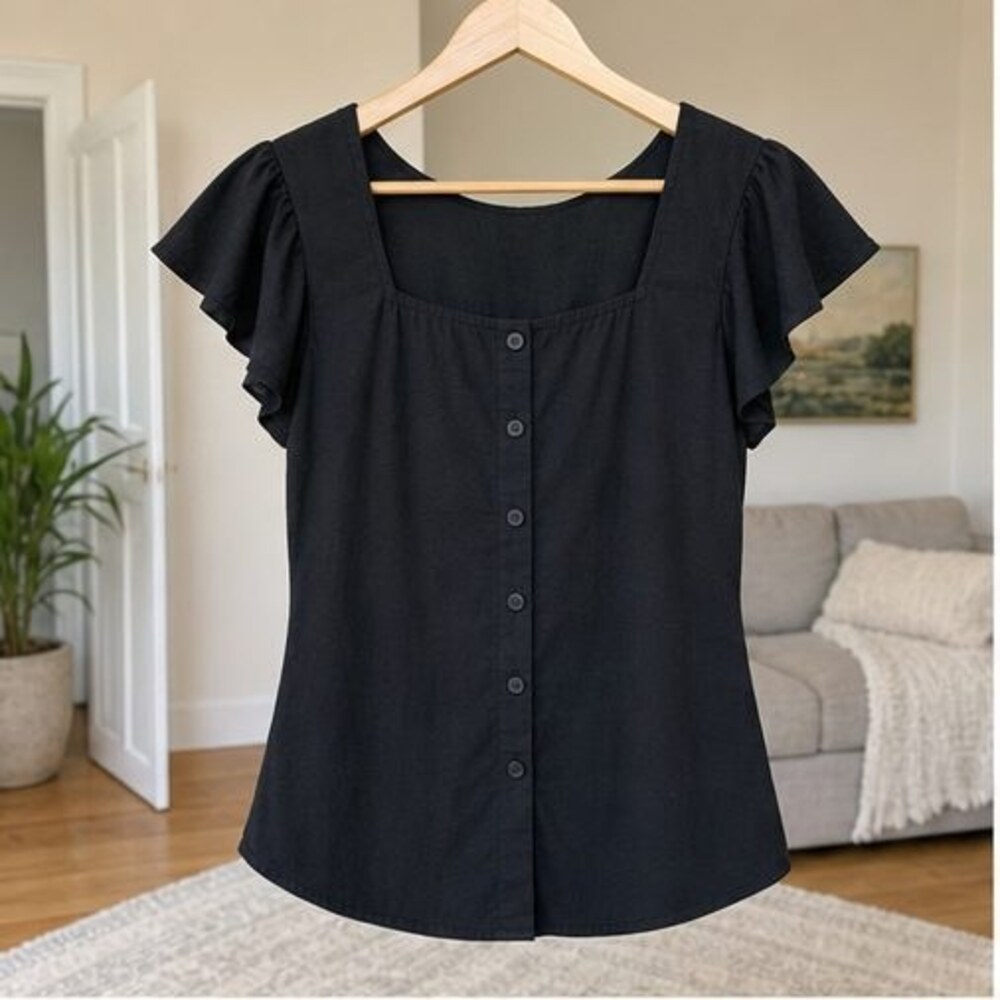 Black Tie Neck Blouse